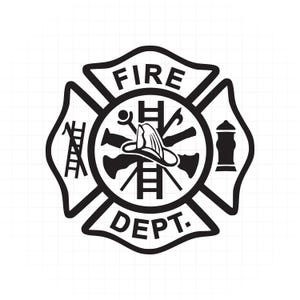 Fire Department Svg Fireman Maltese Cross Png Cut Files Digital Download