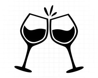 Archivos SVG de copas de vino para Cricut / Descarga digital / SVG para manualidades, siluetas y cortes instantáneos