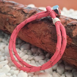 Signal Line Men’s Paracord Bracelet | Reflective Thread | Loop & Hex Nut Closure | Red Minimalist Jewelry