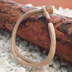 Desert Bronze Men’s Paracord Bracelet | Loop & Hex Nut Closure | Tan Tactical Jewelry