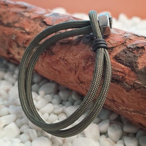 Olive Drab Elite Men’s Paracord Bracelet | Loop & Hex Nut Closure | Rugged Minimalist Jewelry