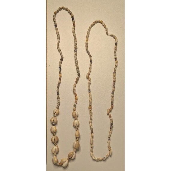 Cream Cowrie Vintage Shell Necklace Set   Cowrie Shell Layering Set