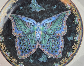Assiette papillon Bradford Exchange Emerald Elegance Oleg Gavrilov 1998 Édition limitée