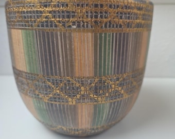 Jardinière en céramique italienne Seta Bitossi VTG, teintes terreuses 5,75 po. de haut x 6,5 po. de large