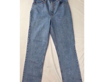 Jean Abercrombie Femme Droit 27/4 Bleu Taille Très Haute Années 90