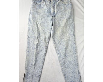 Bonjour Jeans Femme 12 denim délavé à l'acide taille haute fuselé à la cheville et fermeture éclair vintage