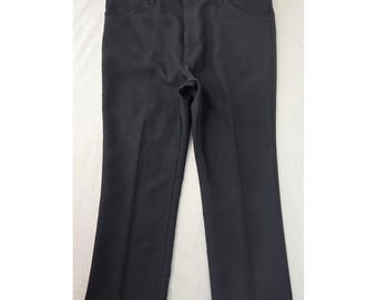 VTG Wrangler Dress Slacks Men 38x31 Black Excellent Wrancher Western Bootcut USA