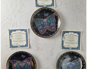 Ensemble d'assiettes de collection Ailes enchantées Oleg Gavrilov Bradford Exchange, COA des années 1990