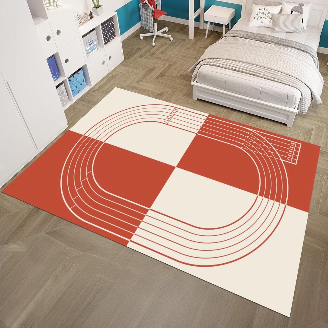 Running Pattern Rig Running Track Washable Rug, Modern Sport Rug, Kids Room Runner Rugs ...