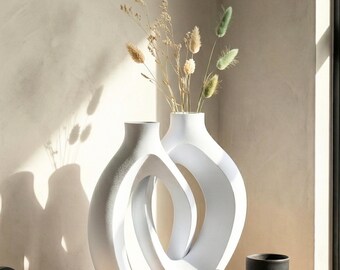 Modern Double Loop Vase – Minimalist Sculptural Home Decor - Etsy