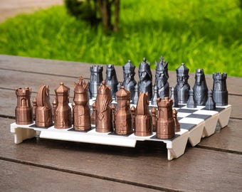 Foldable Chess Set with Storage Box – Modern Travel Board Game Decor Gift