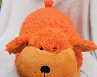 Pillow Pets Orange Neon Neonz Dog 16" Plush Shaggy Puppy 2012