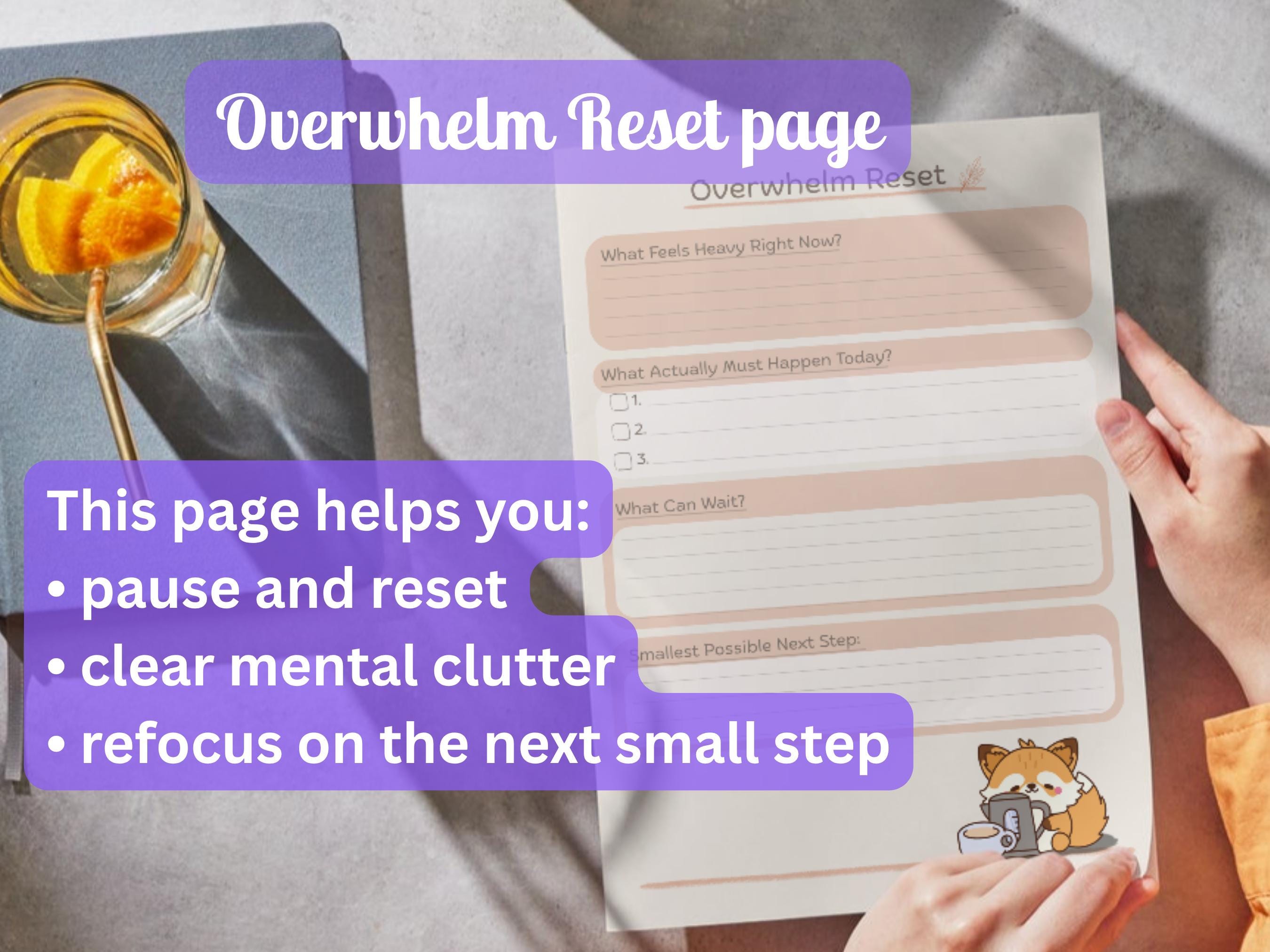 ADHD Daily Planner Printable | Neurodivergent Support, Overwhelm Reset ...