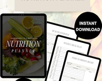 Nutrition Planner | Wellness and Fitness Tracker (Canva & Printable PDF)