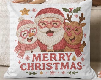 Cute Christmas Clipart PNG | Santa Snowman Reindeer Holiday Clip Art, Cozy Xmas Printables for Cards, Invitations & Sublimation