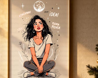 Coquette Aesthetic Girl PNG, Minimalist Inspirational Illustration, Cute Sketch Art Clipart, Digital Download Printable Art, cute and focus