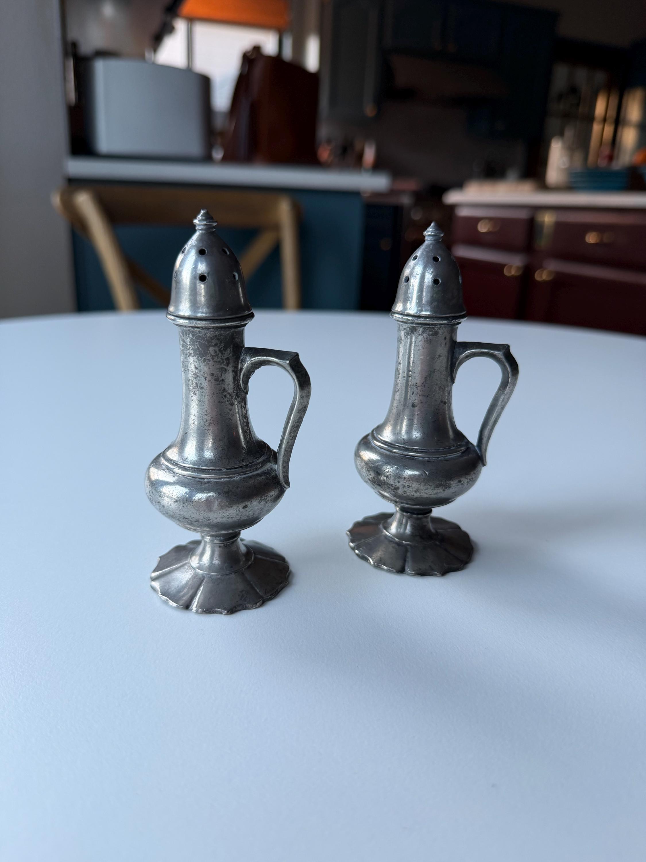Pewter Salt and Pepper Shakers - Etsy