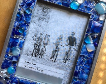 Chuppah wedding glass mosaic Frame for 5 x 7 photo