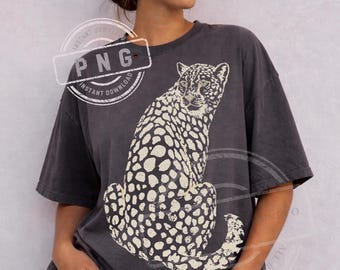 Distressed Leopard PNG, Vintage Cheetah Png, Vintage Animal Print Design, Coquette Leopard Shirt Sublimation, Boho Leopard Designs