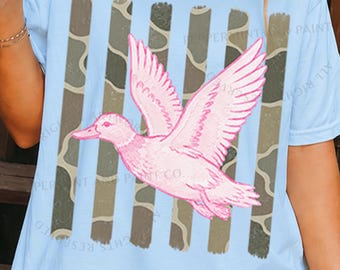 Everyday Duck PNG, Preppy Mallard Duck PNG, Camo Stripes, Women Hunting Shirt Designs, Lucky Duck Sublimation, Coastal Summer Png Designs