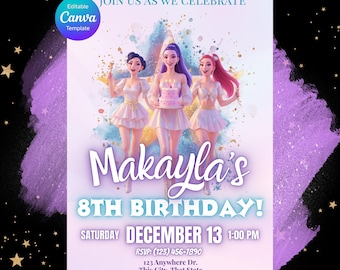 KPop Demon Hunters inspired Birthday Invitation | Canva Editable Template | Printable Birthday Party Invite Digital Download