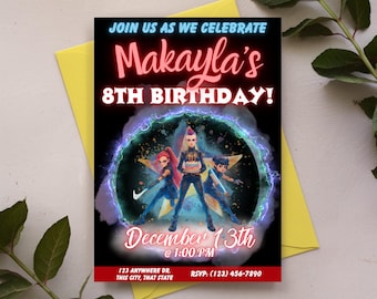 KPop Demon Hunters inspired Birthday Invitation | Canva Editable Template | Printable Birthday Party Invite Digital Download