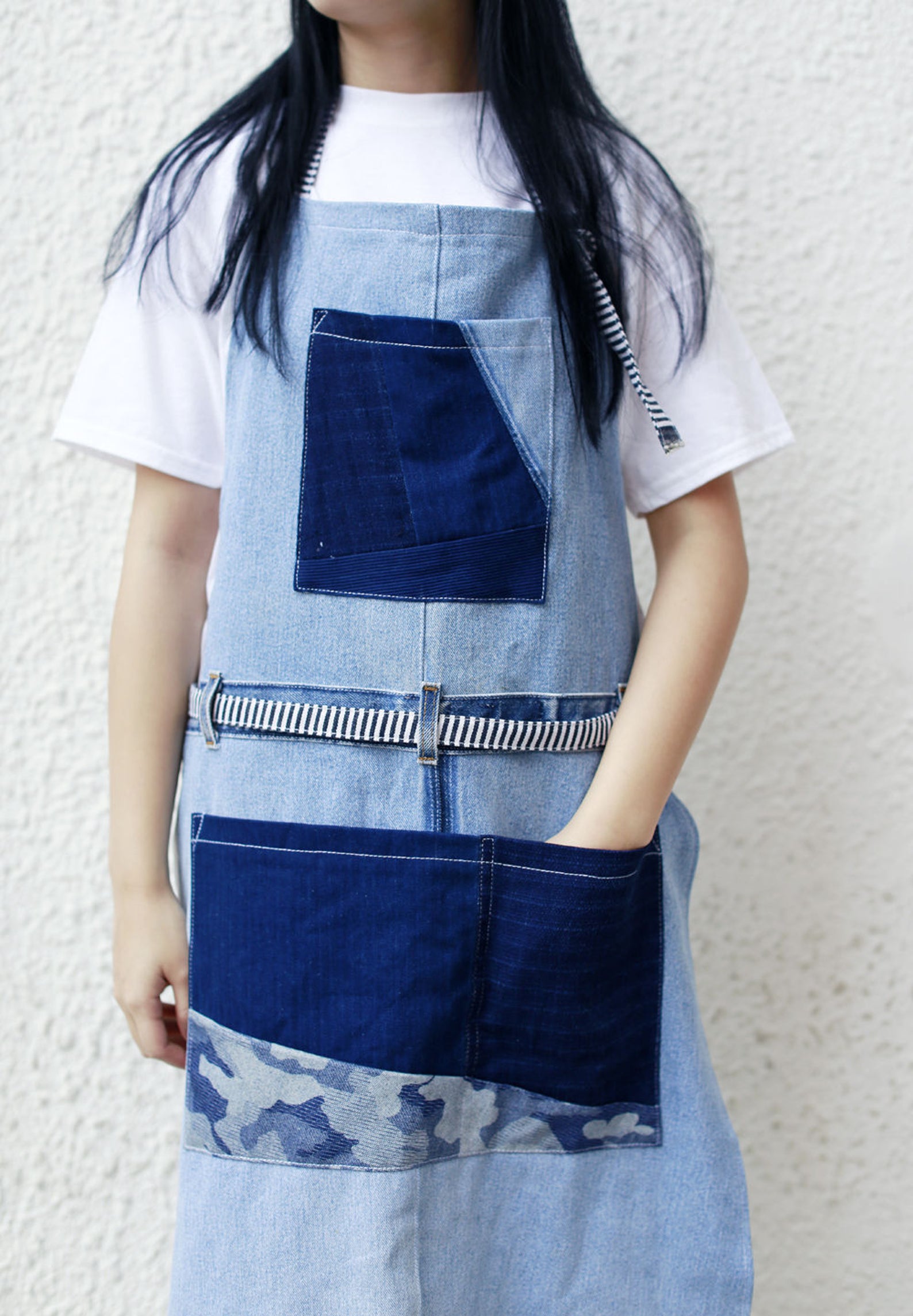 Vintage Denim Patchwork Apron Etsy