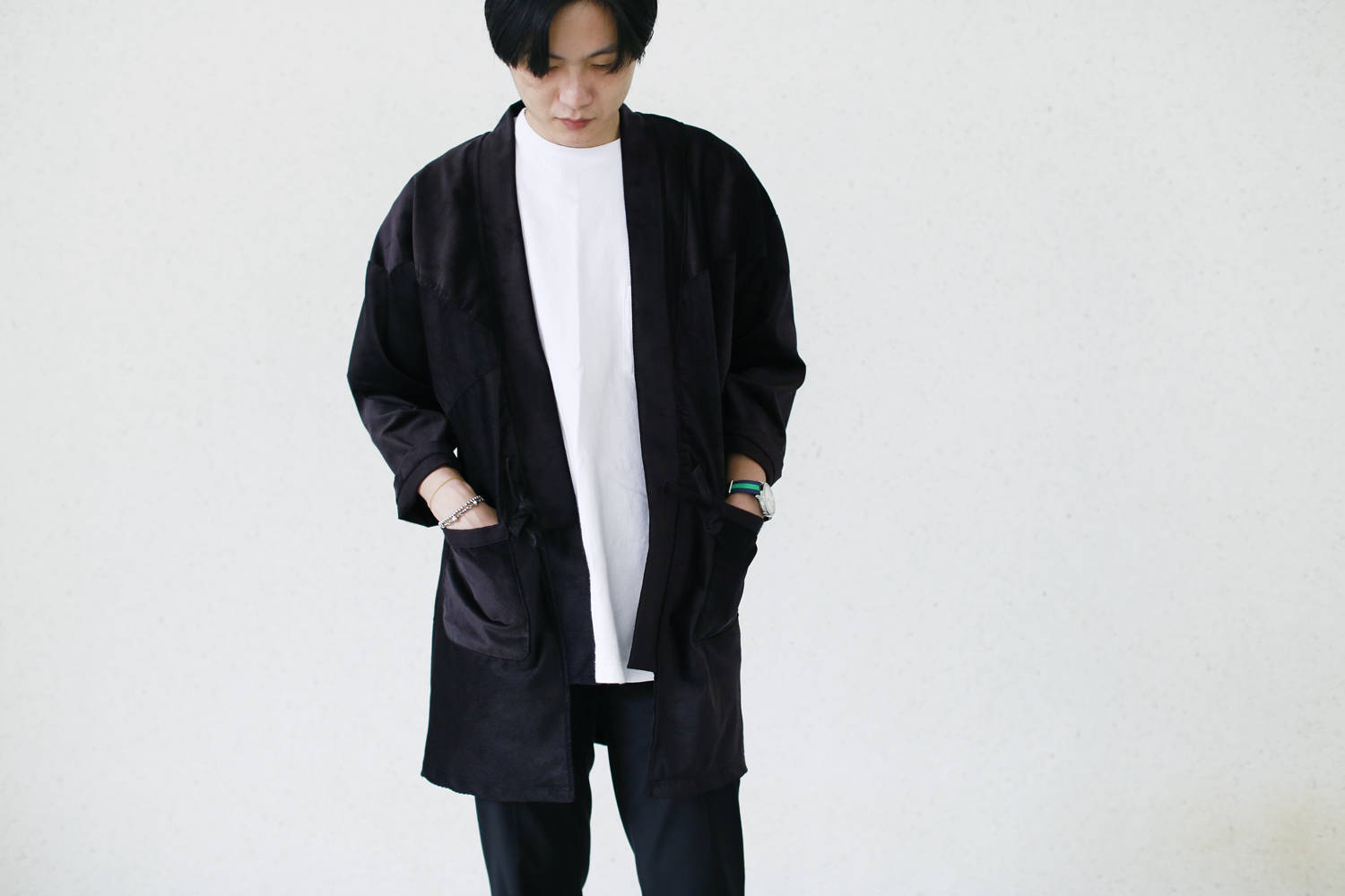 Black Corduroy Long Kimono - Etsy
