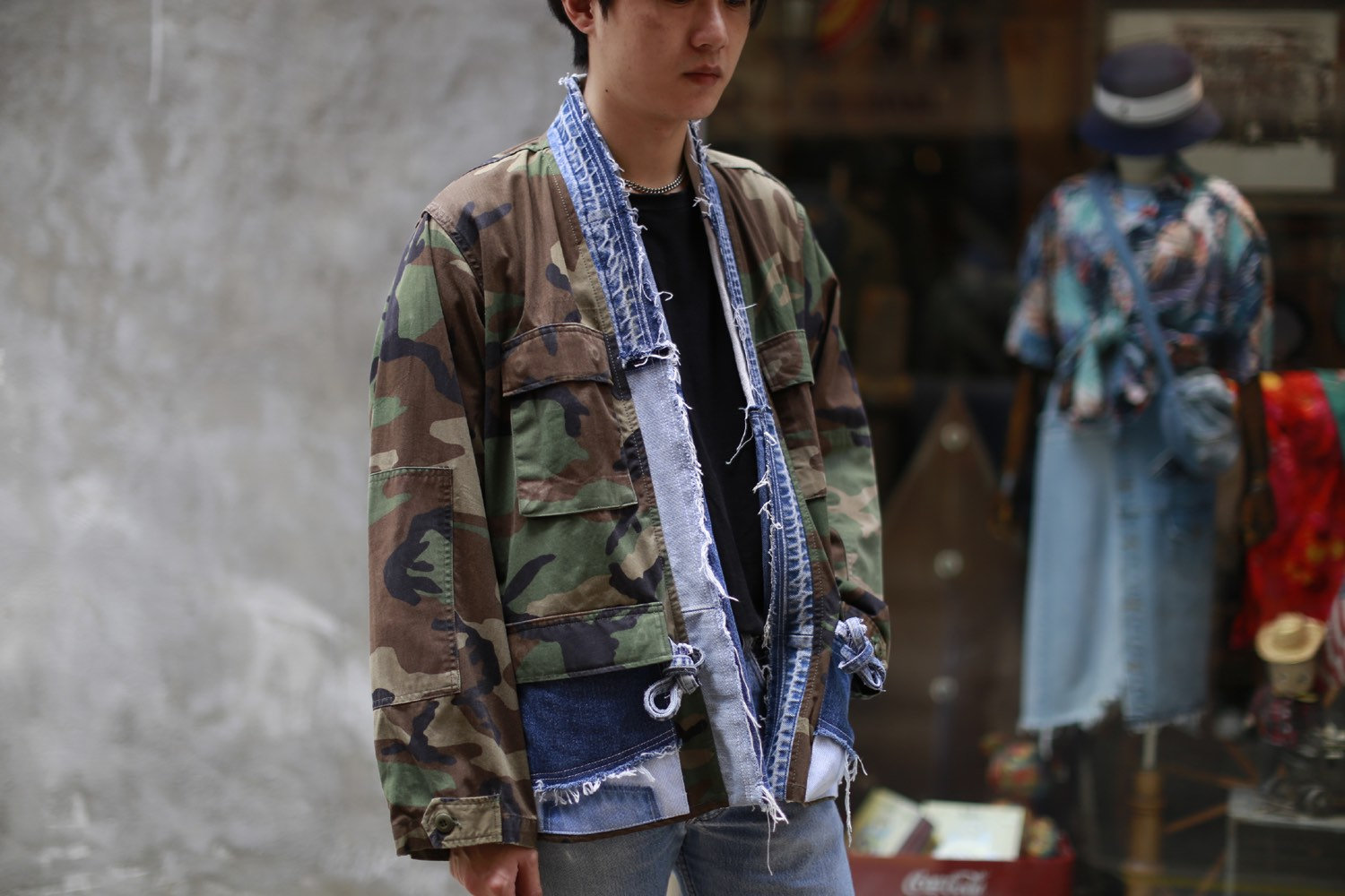 denim parka camo