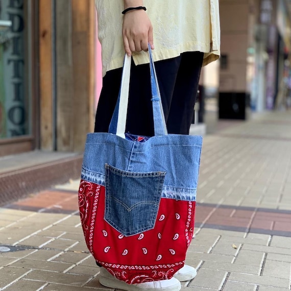 Patchwork Denim Tote Bag