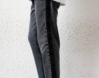 Remade Denim Stripe Black Jeans