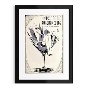 Burlesque Art Pixie Poisoned Coup Dark Fairy Tale Vintage cabaretposter illustratie NOLA