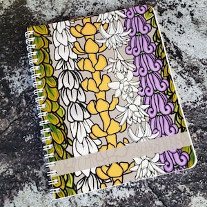 Hawaiian Lei Wire-O Spiral Notebook - Pakalana, Tuberose, Puakenikeni, Pikake and Crown Flower Print - Lined Notebook