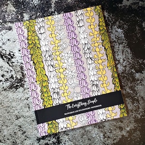 Hawaiian Lei Design Stationery Notebook - Pakalana, Tuberose, Puakenikeni, Pikake,  Crown Flower Print - Dot Grid, Graph, Lined Pages