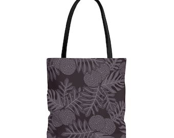 Ulu Hawaiian Print Canvas Tote Bag - Breadfruit Print, Hawaiian Ulu | Hand-drawn Illustrations