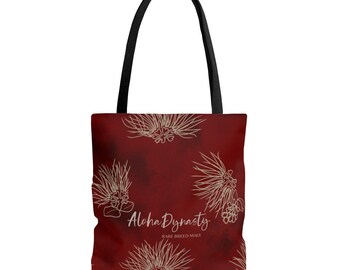 Red Ohia Lehua Watercolor Tote Bag