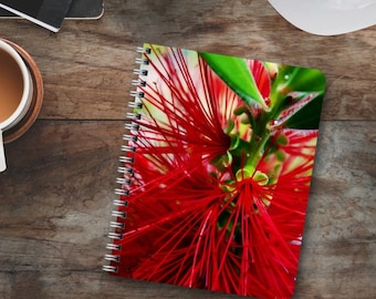 ʻŌhiʻa Lehua Hawaiian Print Wire-O Spiral Notebook, Hawaiian Print - Lined Notebook (Ohia Lehua)
