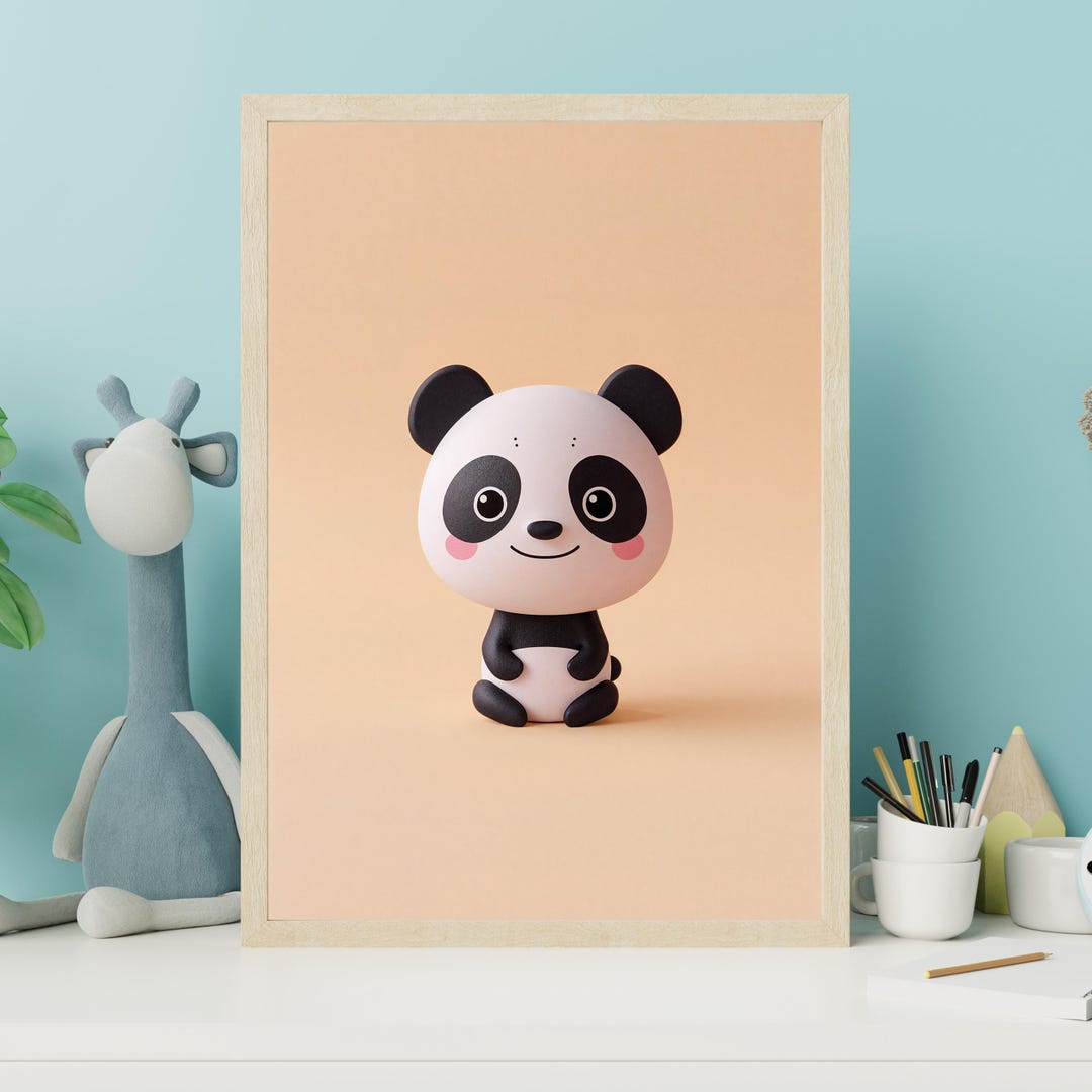 Kawaii Panda Nursery Wall Art – Cute Baby Panda Printable, Kids Room ...