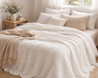 Plaid in mussola di cotone: coperta in garza di cotone a 4 strati
