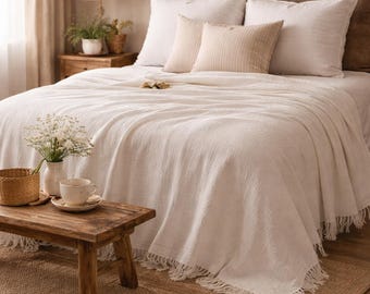 Cozy Muslin Blanket, 100% Cotton Muslin Comfort Bedspread