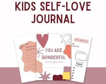 Diario dell'amor proprio per bambini, quaderno di lavoro sulla regolazione emotiva, diario stampabile sulla salute mentale