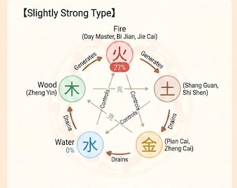 Custom Feng Shui Five Elements Reading: Wu Xing Balance Report (Birth Chart)