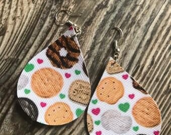 Girl Scout Cookie Faux Leather Earrings, Cookie Jewelry