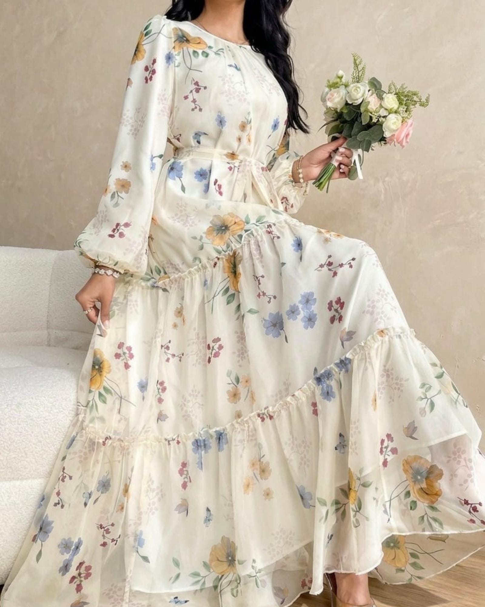 sachin and babi light blue dress Modest Long Sleeves V-Neck Chiffon Beach Plus Size Wedding Dresses Vestidos de Novia main image 1