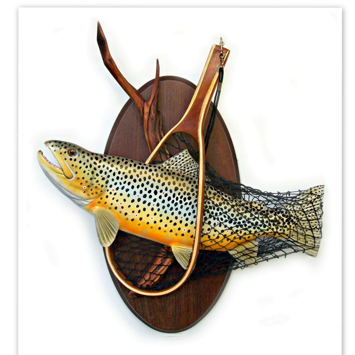 Brown trout art sculpture wood carving wall art fishing Etsy
