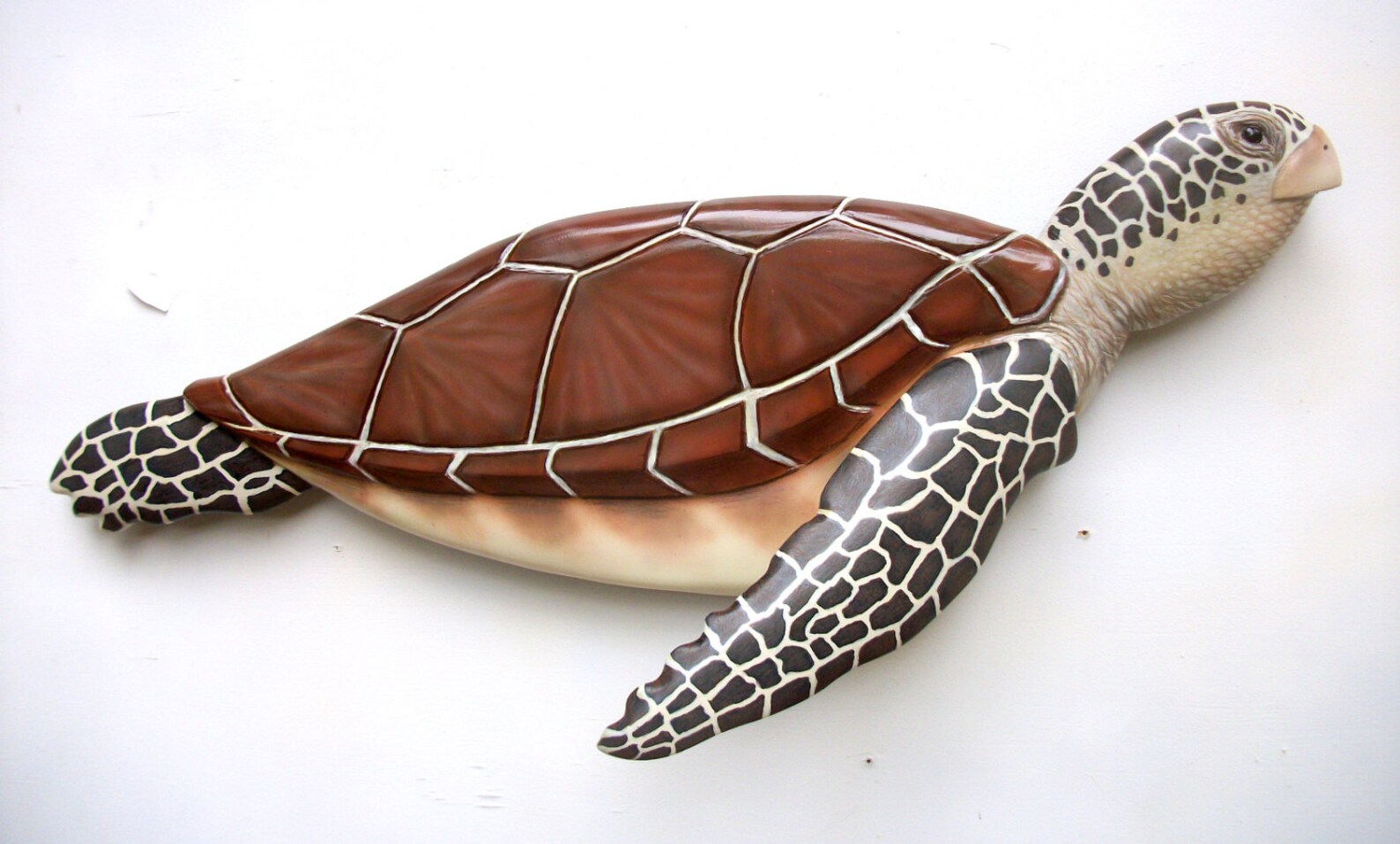 Sea turtle art sculpture 29'' wood carving nautical Etsy