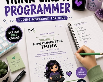 Vol.2 Think Like a Programmer Workbook for Kids | Logic, Patterns, Algorithms (Printable PDF)
