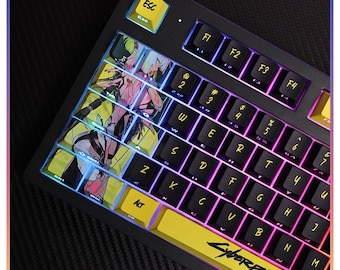 Cyberpunk Edgerunners Keycaps – Lucy & Rebecca - 124 Key PBT LEA Profile