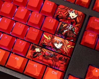 Asuka Evangelion Hexagon Keycaps 108 Key PBT OEM Set