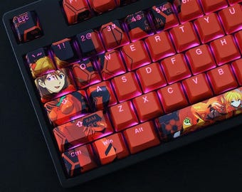 Asuka Evangelion Keycaps 108 Key PBT OEM Profile Set